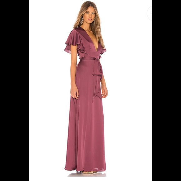 Jill stuart ruffle satin gown in pandora - Picture 2 of 3